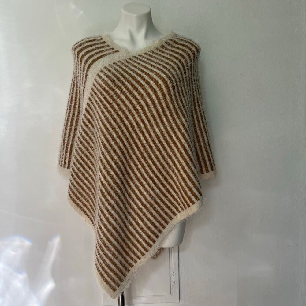 Fuzzy Knit Poncho